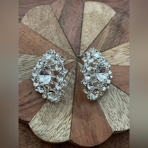 Elegant Silver Crystal Earrings